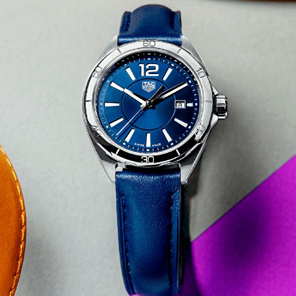 TAG Heuer Formula 1 watch with blue dial and leather strap