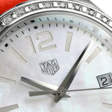 Tag Heuer Formula 1 35mm Quartz Mother of Pearl Dial Orange Leather Strap Watch for Women - WBJ131A.FC8250