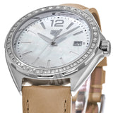 Tag Heuer Formula 1 Quartz 35mm Diamond Mother of Pearl Dial Beige Leather Strap Watch for Women - WBJ131A.FC8254