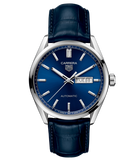 Tag Heuer Carrera Day Date Blue Dial Blue Leather Strap Watch for Men - WBN2012.FC6502