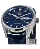 Tag Heuer Carrera Day Date Blue Dial Blue Leather Strap Watch for Men - WBN2012.FC6502