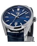 Tag Heuer Carrera Date Blue Dial Blue Leather Strap Watch for Men - WBN2112.FC6504