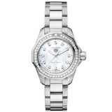 Tag Heuer Aquaracer Professional 200 Quartz Diamond Mother of Pearl Dial Silver Steel Strap Watch for Women - WBP1417.BA0622