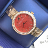 Swarovski Daytime Quartz Coral Dial Rose Gold Steel Strap Watch for Women - 5182250