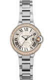 Cartier Ballon Bleu De Cartier Diamonds Silver Dial Silver Steel Strap Watch for Women - WE902080