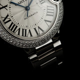 Cartier Ballon Bleu De Cartier Diamonds Silver Dial Silver Steel Strap Watch for Women - WE902035