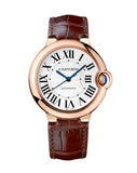 Cartier Ballon Bleu De Cartier White Dial Brown Leather Strap Watch for Women - WGBB0009