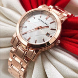 Burberry The City White Dial Rose Gold Steel Strap Watch for Women - BU9204