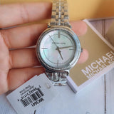 Michael Kors Cinthia White Mother of Pearl Dial Silver Steel Strap Watch for Women for Women - MK3641