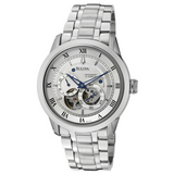 Bulova BVA Series Dual Aperture Silver Dial Silver Steel Strap Watch for Men - 96A118