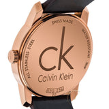 Calvin Klein City White & Gold Dial Brown Leather Strap Watch For Women - K2G23620