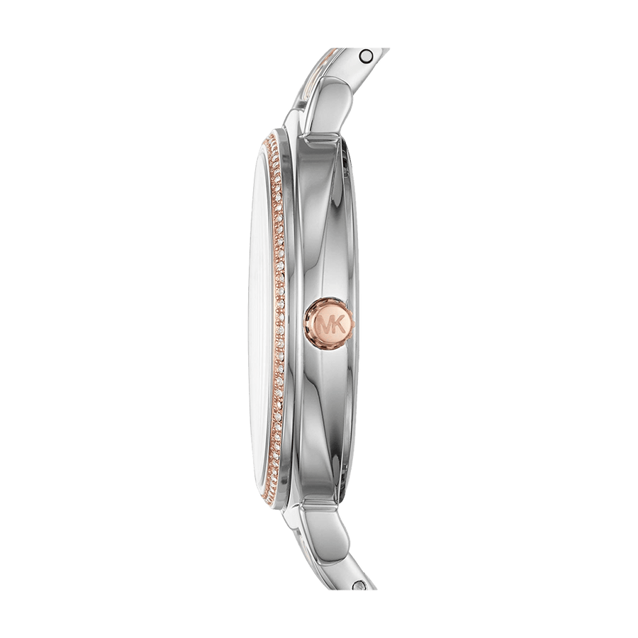 Michael Kors Cinthia Mother of Pearl Dial Two Tone Steel Strap Watch For Women - MK3831