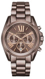 Michael Kors Bradshaw Chronograph Brown Dial Brown Steel Strap Watch For Women - MK6247