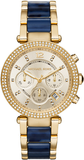 Michael Kors Parker Gold Dial Two Tone Steel Strap Watch for Women - MK6238