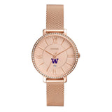 Fossil Jacqueline Quartz Rose Gold Dial Rose Gold Mesh Strap Watch for Women - ES4628