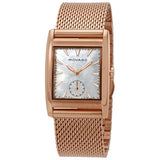 Movado Heritage White Mother of Pearl Dial Rose Gold Mesh Bracelet Watch For Women - 3650041