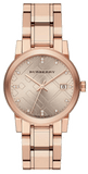 Burberry The City Diamonds Rose Gold Dial Rose Gold Steel Strap Watch for Women - BU9126