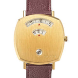 Gucci Grip Quartz Gold Dial Maroon Leather Strap Watch For Women - YA157402