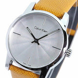 Calvin Klein City Silver Dial Orange Leather Strap Watch for Women - K2G231G6