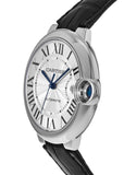 Cartier Ballon Bleu de Cartier Silver Dial Black Leather Strap Watch for Men - WSBB0026