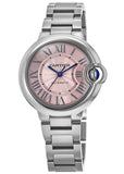 Cartier Ballon Bleu de Cartier Pink Dial Silver Steel Strap Watch for Women - WSBB0046