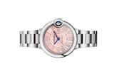 Cartier Ballon Bleu de Cartier Pink Dial Silver Steel Strap Watch for Women - WSBB0046