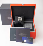 Tag Heuer Carrera Chronograph 60th Anniversary Silver Dial Black Leather Strap Watch for Men - CBK221H.FC8317