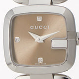 Gucci G Gucci Brown Dial Silver Steel Strap Watch For Women - YA125503