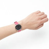 Marc Jacobs Roxy Black Dial Pink Leather Strap Watch for Women - MJ1540