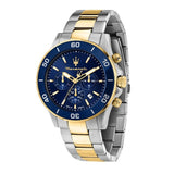 Maserati Competizione Chronograph Blue Dial Two Tone Steel Strap Watch For Men - R8873600006