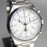 Gucci G Timeless Chronograph White Dial Silver Steel Strap Watch For Men - YA126472