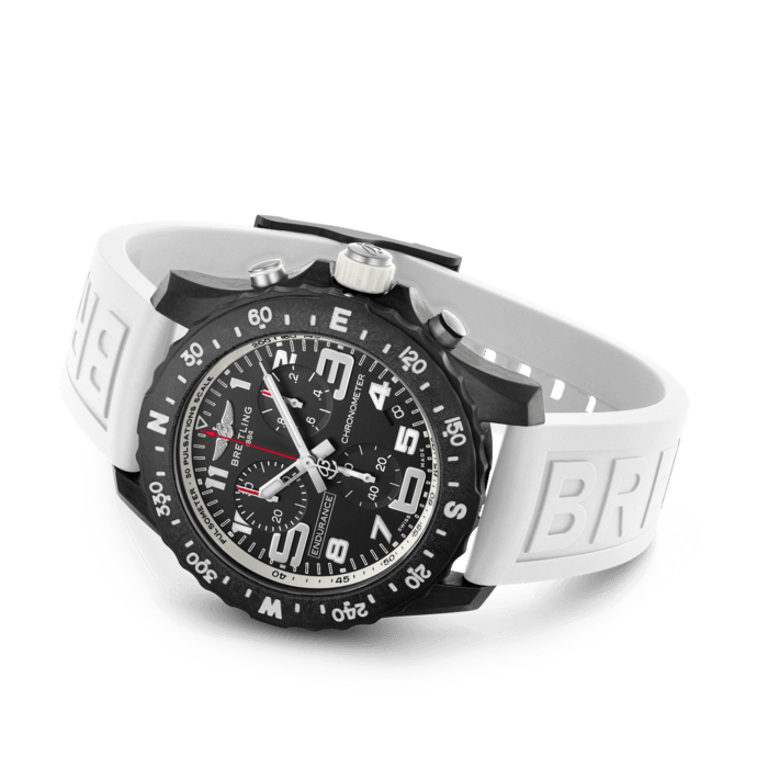 Breitling Endurance Pro Black Dial White Rubber Strap Watch for Men - X82310A71B1S1