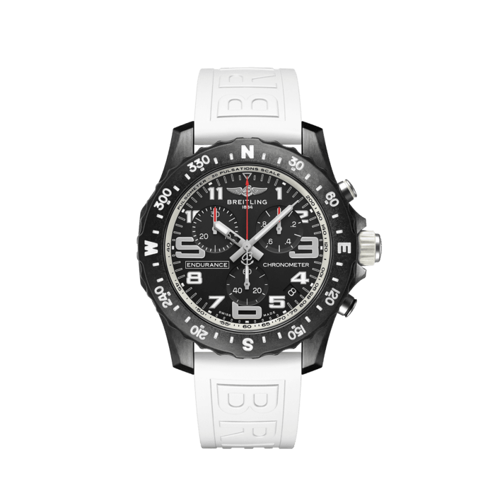Breitling Endurance Pro Black Dial White Rubber Strap Watch for Men - X82310A71B1S1