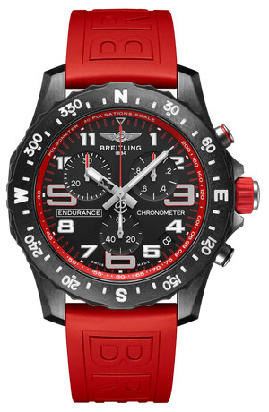 Breitling Endurance Pro Black Dial Red Rubber Strap Watch for Men - X82310D91B1S1