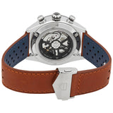 Tag Heuer Carrera Automatic Chronograph Blue Dial Brown Leather Strap Watch for Men - CBN2A1A.FC6537