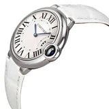 Cartier Ballon Bleu de Cartier Silver Dial White Leather Strap Watch for Women - W6920087