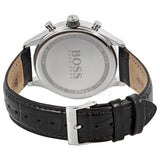 Hugo Boss Companion Black Dial Black Leather Strap Watch for Men - 1513543