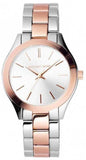 Michael Kors Slim Runway White Dial Two Tone Watch for Women - MK3204B