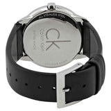 Calvin Klein Minimal Silver Dial Black Leather Strap Watch for Men - K3M221CY