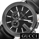 Gucci G Chrono Black Dial Black Leather Strap Watch For Men - YA101205