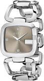 Gucci G Gucci Brown Dial Silver Steel Strap Watch For Women - YA125401