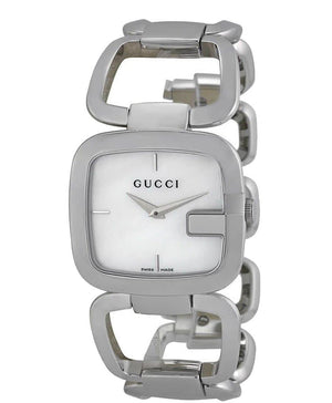 Gucci G-Class Mother of Pearl Dial Silver Steel Strap Watch For Women - YA125404