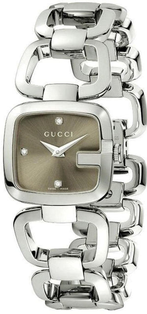 Gucci G Gucci Brown Dial Silver Steel Strap Watch For Women - YA125503