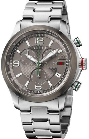 Gucci G Timeless Chronograph Grey Dial Silver Steel Strap Watch For Men -  YA126238