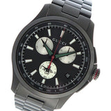 Gucci G-Timeless Chronograph Black Dial Black Steel Strap Watch For Men - YA126268