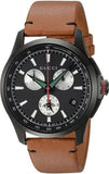 Gucci G-Timeless Chronograph Black Dial Brown Leather Strap Watch For Men - YA126271