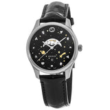 Gucci G-Timeless Moonphase Black Dial Black Leather Strap Watch For Men - YA126327