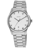 Gucci G Timeless White Dial Silver Steel Strap Watch For Women - YA1264028A