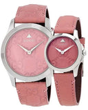 Gucci G Timeless Quartz Candy Pink Dial Pink Leather Strap Watch For Women - YA1264030