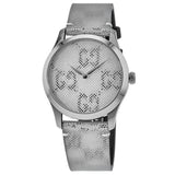 Gucci G Timeless Quartz Grey Dial Grey Leather Strap Watch For Men - YA1264058